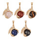 Cheriswelry 5pcs 5 pendentifs en pierres précieuses naturelles de style G-CW0001-04-1