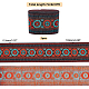 エスニック風刺繍ポリコットンリボン  ジャカードリボン  花柄  服飾材料  レッド  4-1/8インチ（103mm）  約7 M /バンドル OCOR-WH0073-28-2