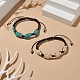 Synthetic Turquoise(Dyed) Tortoise Braided Bead Bracelet for Women BJEW-TA00225-01-6