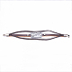 Braided PU Leather Cord Multi-strand Bracelets BJEW-K192-05-2