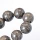 Piedra natural de encaje negro de madera hebras de perlas redondas X-G-E334-12mm-03-4