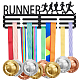 Superdant ランナーメダルハンガーディスプレイホルダースポーツアイアンフックラックフレームランニングメダルハンガー賞リボン応援 60+ レースメタルメダルウォールハンガー ODIS-WH0021-210-1