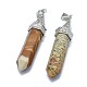 Natural Picture Jasper Pointed Pendants G-G795-01P-23-2