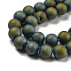 Electroplated Natural Agate Round Bead Strands G-M171-8mm-07-2