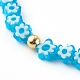 Bracelets extensibles en perles de verre millefiori faits à la main pour la saint valentin BJEW-JB06213-7