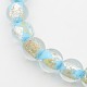Chapelets de perles rondes en verre de feuille d'or FOIL-L002-12mm-06-1