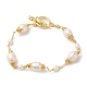 Natural Pearl Beaded Link Bracelets BJEW-C051-39G-1