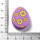 Easter Egg with Flower Silicone Beads SIL-R014-06C-3