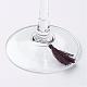 Breloques de verre de vin avec glands en fil de coton AJEW-JO00152-05-2