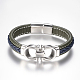 Men's Braided Leather Cord Bracelets BJEW-H559-15-2