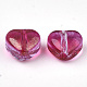 Transparent Spray Painted Glass Beads GLAA-N035-02-D02-2