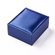 プラスチックアクセサリー箱  模造革で覆われて  長方形  ブルー  7.5x8.5x3.5cm LBOX-L003-A02-2