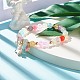 Candy Color Round Beaded Stretch Bracelet with Heart Unicorn Charm for Women X-BJEW-JB07636-04-2
