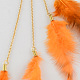 Dyed Feather Iron Snap Hair Clips PHAR-R118-06-3