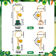 PandaHall Elite 16Pcs 2 Style St.Patrick's Day Alloy Enamel Charms Keychains KEYC-PH0001-70-2