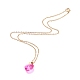 Ожерелья с сердечным стеклом NJEW-K117-01G-03-2