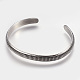 304 Stainless Steel Cuff Bangles BJEW-P192-07AS-1