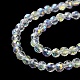 Transparentes perles de verre de galvanoplastie brins GLAA-Q099-B01-06-4