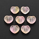 Perle di vetro verniciato a spruzzo trasparente bicolore GLAA-T022-24-C03-1