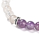 Bracelets extensibles en perles rondes naturelles et synthétiques BJEW-K236-02A-4