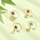 4Pcs 4 Style Natural Mixed Gemstone Open Cuff Rings Set RJEW-TA00078-2