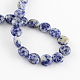Fili di perle di diaspro macchia blu naturale G-R189-04-2