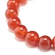 Bracelet extensible de perles rondes en cornaline naturelle BJEW-JB07235-04-4