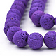 Synthetic Lava Rock Beads Strands G-S277-6mm-06-3