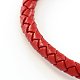 Braided Leather Cord Bracelet Makings BJEW-D283-03-2