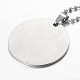 Flat Round Stainless Steel Pendant Necklaces NJEW-JN01229-3