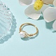 Anelli stile perline intrecciate rotonde di perle naturali RJEW-JR00608-4