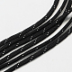 7つのインナーコアポリエステル＆スパンデックスコードロープ  ロープブレスレット作りに  ブラック  4mm  約109.36ヤード（100m）/バンドル  420~500グラム/バンドル RCP-R006-121-2