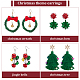 Anattasoul 4 Paar baumelnde Ohrringe im 4-Stil-Weihnachtsmotiv mit Glöckchen und Schleife aus Legierung EJEW-AN0001-98-3