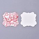 紙ギフトタグ  hange tags  美術工芸用  コットンコード付き  バレンタインデーのために  ワード愛の正方形  ホワイト＆レッド  45x45x0.5ミリメートル  50個/セット CDIS-L004-A02-2