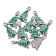 Mittelgroße meergrüne Weihnachtsbaum Emaille-Legierung Anhänger X-EAP0307Y-4