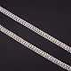 Benecreat 2 yarda 3 filas de rhinestone de cristal cierre de cadena adornos de cadena de taza con tarjetas de visualización para decoración de pasteles de boda de prendas de vestir CHC-BC0001-08E-6