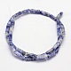 Tache bleue naturelle jasper colonne perles brins G-F247-02-2
