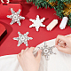 Fingerinspire 4 Uds. Parches de cuentas de rhinestone de copo de nieve para coser en blanco PATC-FG0001-41-3