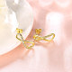 Infinity Brass Cubic Zirconia Stud Earrings EJEW-BB15200-A-4