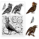 GLOBLELAND Raven with Gentleman's Hat Clear Stamps Words Background Silicone Clear Stamp Seals for Cards Making DIY Scrapbooking Photo Journal Album Decoration DIY-WH0167-57-0108-1
