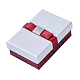 Cajas de joyas de cartón rectangular rellenas de algodón kraft con bowknot X-CBOX-N006-03-3