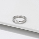 925 anillo cruzado de plata de ley con baño de rodio RJEW-C064-33E-P-3