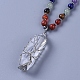 Natural Garnet & Natural Mixed Stone Pendant Necklace NJEW-I109-D03-2