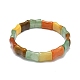Bracelet extensible en perles rectangle d'aventurine naturelle pour femme BJEW-E379-05A-2