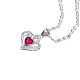 TINYSAND 925 Sterling Silver Hearts Cubic Zirconia Ruby Pendant Necklaces TS-N229-S-2