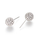 Brass Micro Pave Clear Cubic Zirconia Stud Earrings EJEW-K078-20A-P-2