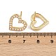 Серьги-гвоздики в форме сердца из латунного АБС-пластика с жемчугом EJEW-L275-14G-04-5