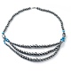 Non-Magnetic Synthetic Hematite & Turquoise Beades 3 Layer Necklaces NJEW-H307-01C-1