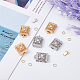 Fermoirs de boîte en zircone cubique transparente pavée de laiton dicosmétique 8 pièces KK-DC0002-92-4