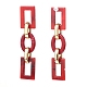 Acrylic & CCB Plastic Link Chain Dangle Stud Earrings X-EJEW-JE04470-3